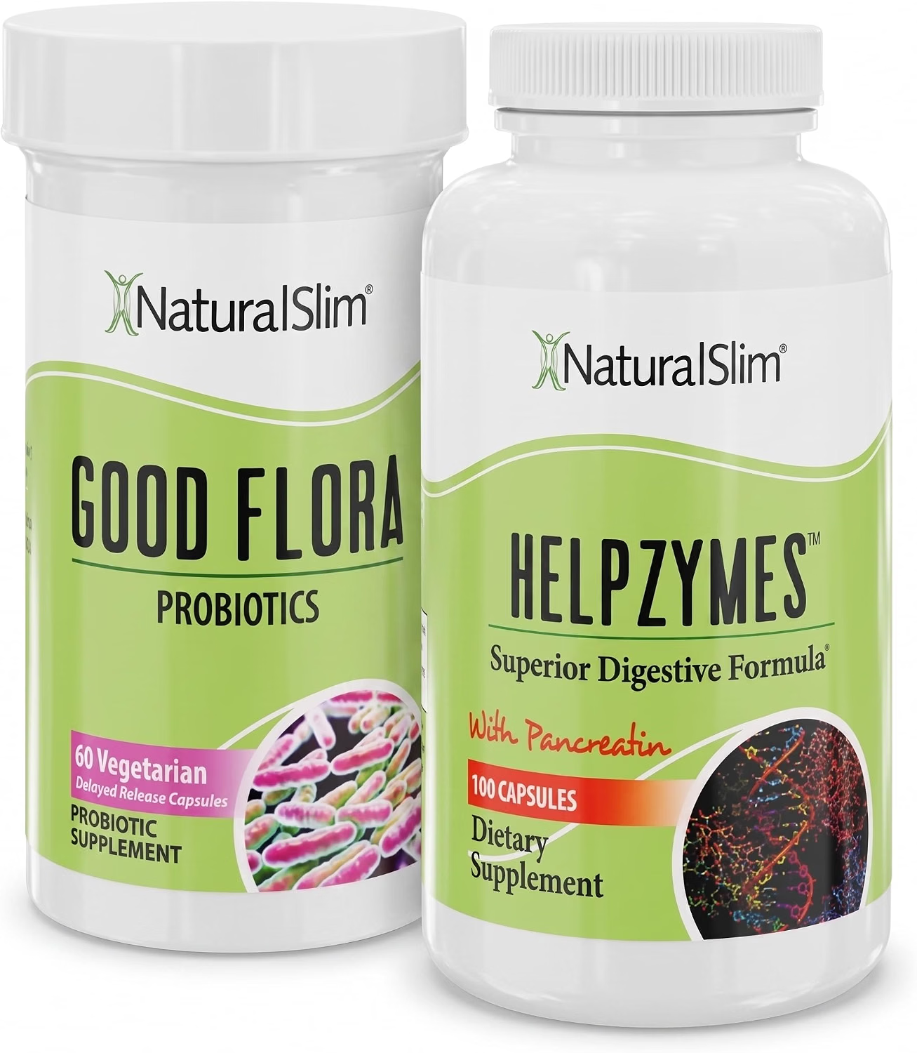 Dúo Buena Digestión de NaturalSlim: Good Flora y HelpZymes · Vista 1