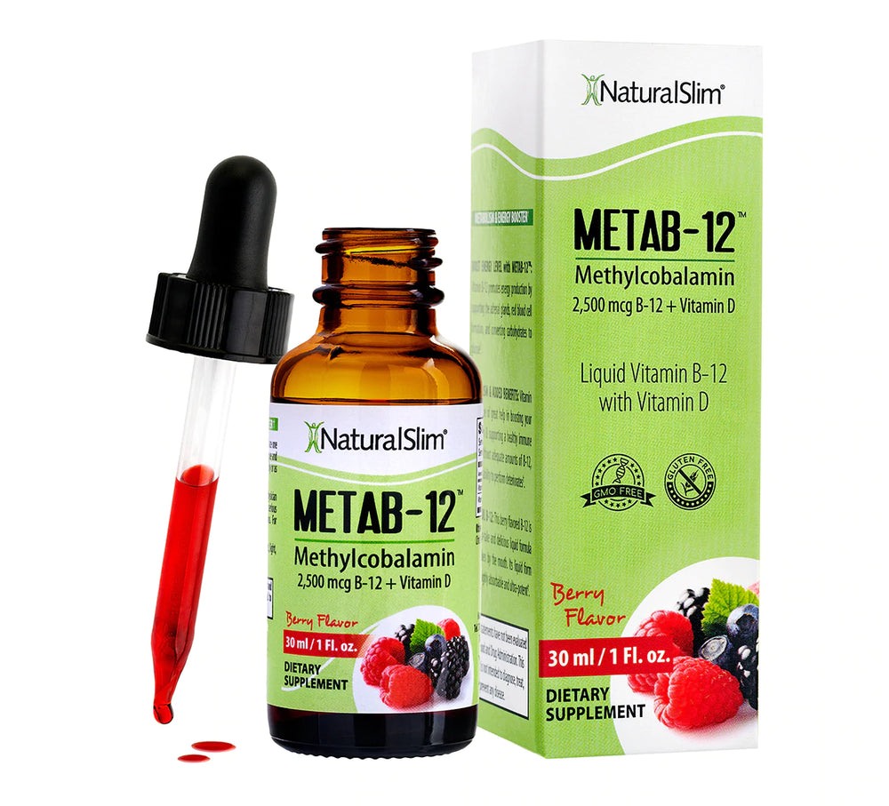 Metab-12 | Berry Liquid Vitamin B-12 (methylcobalamin) + Vitamin D — imagen oficial del producto · Vista 3