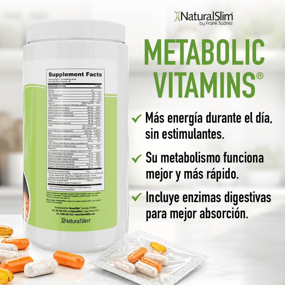 Metabolic Vitamins® | Vitaminas Potentes | Multivitaminas y Minerales, Complejo B con Niacina (B3) — imagen oficial del producto · Vista 3