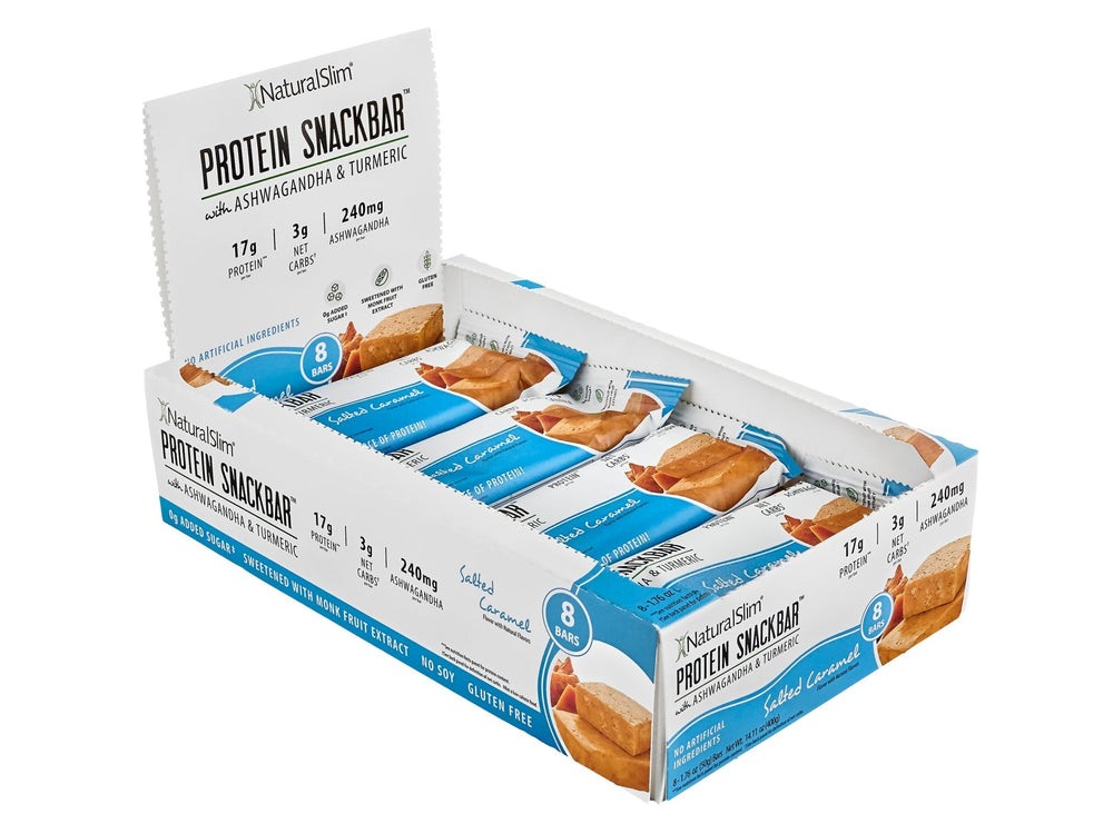 NaturalSlim® Protein Snackbar™ Salted Caramel | Barras de proteína — imagen oficial del producto · Vista 3