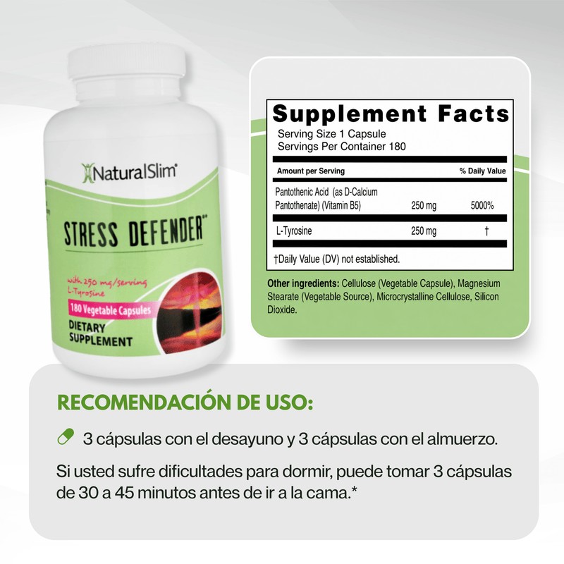 Stress Defender® |  Con Vitamina B5 y L-Tirosina — imagen oficial del producto · Vista 4