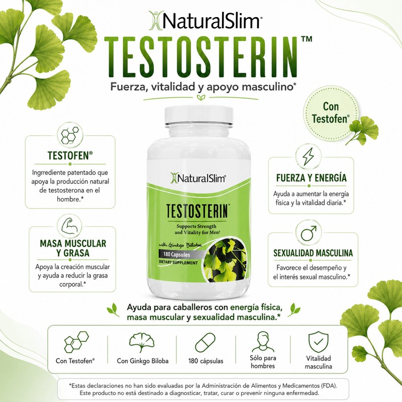 Testosterin® | Ayuda para Caballeros con Testofen® - energía física, masa muscular, y sexualidad masculina — imagen oficial del producto · Vista 3